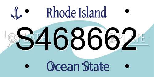 S468662 Rhode Island License Plate