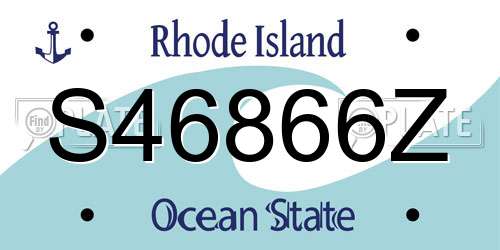 S46866Z Rhode Island License Plate