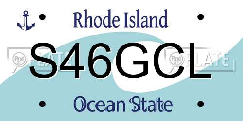S46GCL Rhode Island License Plate