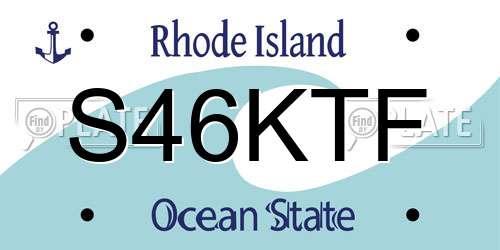 S46KTF Rhode Island License Plate