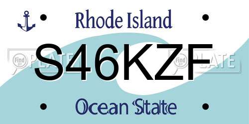 S46KZF Rhode Island License Plate