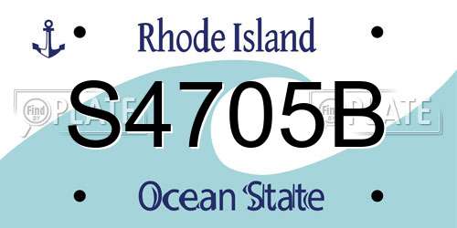 S4705B Rhode Island License Plate