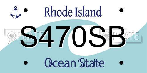 S470SB Rhode Island License Plate