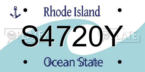 S4720Y Rhode Island License Plate
