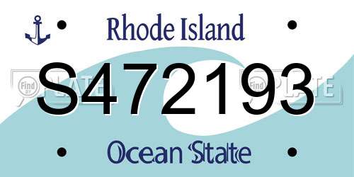 S472193 Rhode Island License Plate