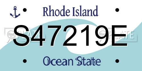 S47219E Rhode Island License Plate