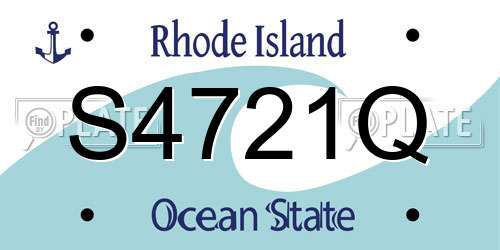 S4721Q Rhode Island License Plate