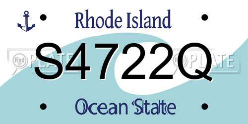 S4722Q Rhode Island License Plate