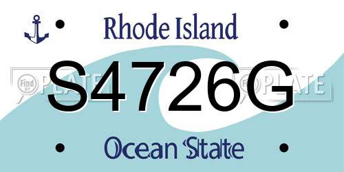 S4726G Rhode Island License Plate