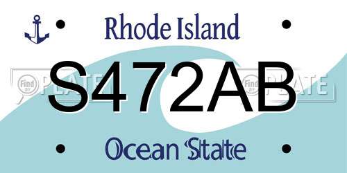S472AB Rhode Island License Plate