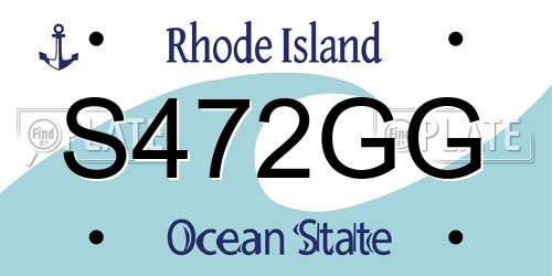 S472GG Rhode Island License Plate