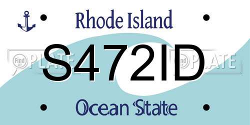 S472ID Rhode Island License Plate