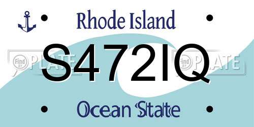 S472IQ Rhode Island License Plate