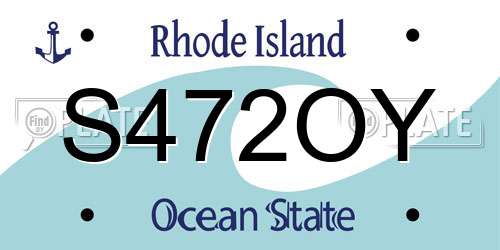 S472OY Rhode Island License Plate