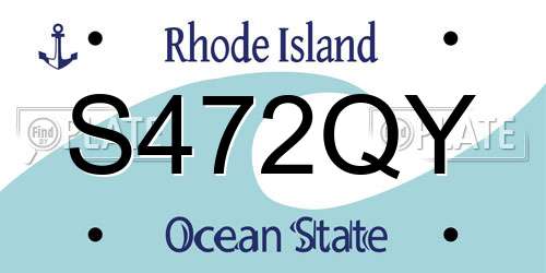 S472QY Rhode Island License Plate