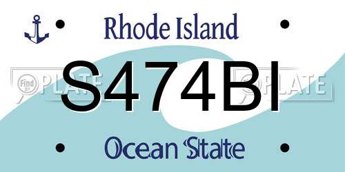 S474BI Rhode Island License Plate