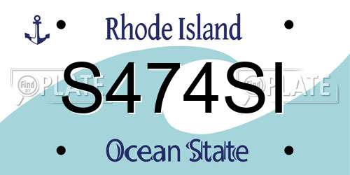 S474SI Rhode Island License Plate