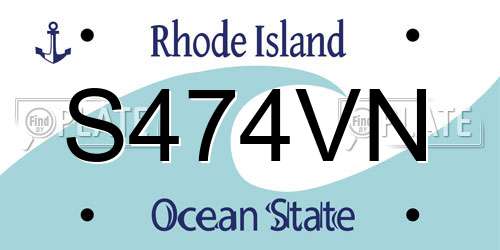 S474VN Rhode Island License Plate