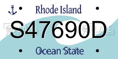 S47690D Rhode Island License Plate