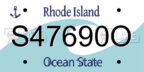 S47690O Rhode Island License Plate