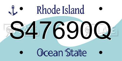 S47690Q Rhode Island License Plate