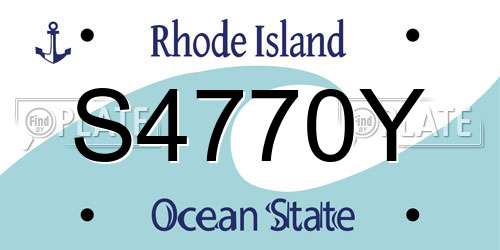 S4770Y Rhode Island License Plate