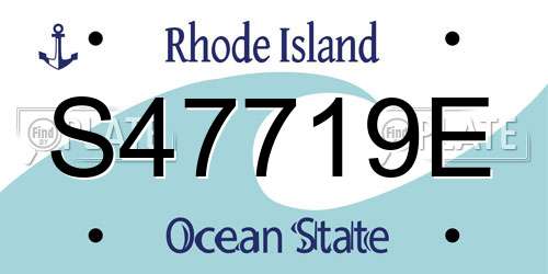 S47719E Rhode Island License Plate