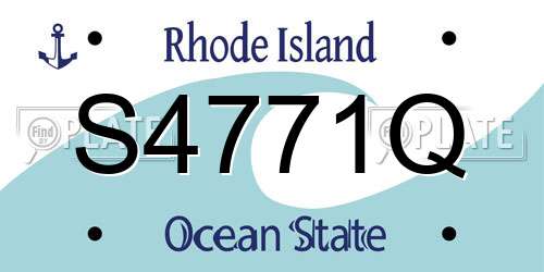 S4771Q Rhode Island License Plate