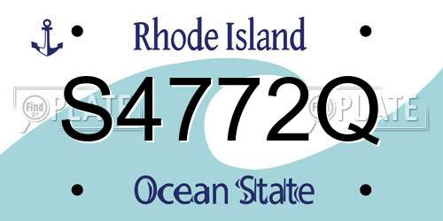 S4772Q Rhode Island License Plate