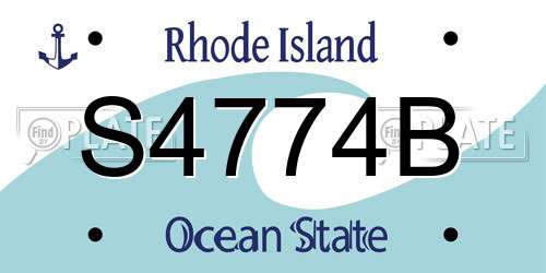 S4774B Rhode Island License Plate