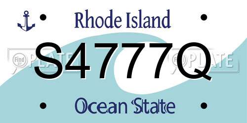 S4777Q Rhode Island License Plate