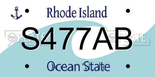 S477AB Rhode Island License Plate