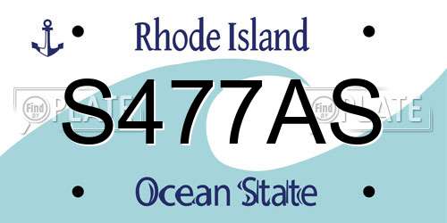 S477AS Rhode Island License Plate