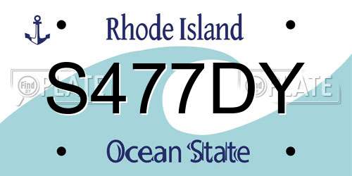 S477DY Rhode Island License Plate