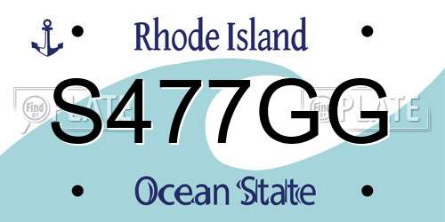 S477GG Rhode Island License Plate