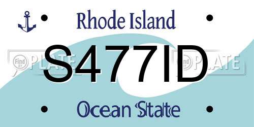 S477ID Rhode Island License Plate