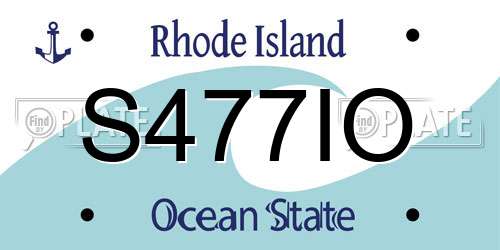 S477IO Rhode Island License Plate