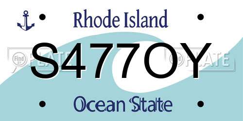 S477OY Rhode Island License Plate