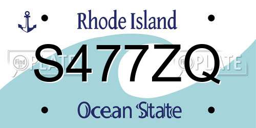 S477ZQ Rhode Island License Plate