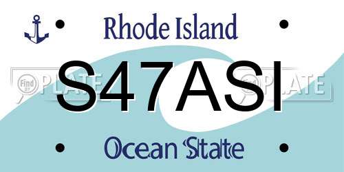 S47ASI Rhode Island License Plate