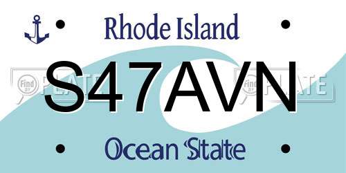 S47AVN Rhode Island License Plate