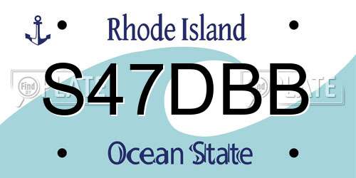 S47DBB Rhode Island License Plate