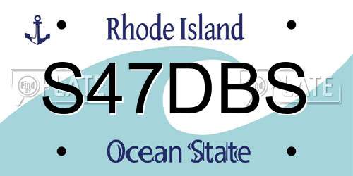 S47DBS Rhode Island License Plate