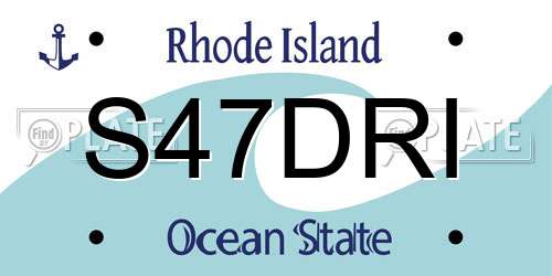S47DRI Rhode Island License Plate