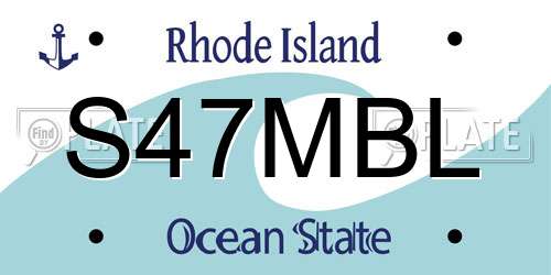 S47MBL Rhode Island License Plate
