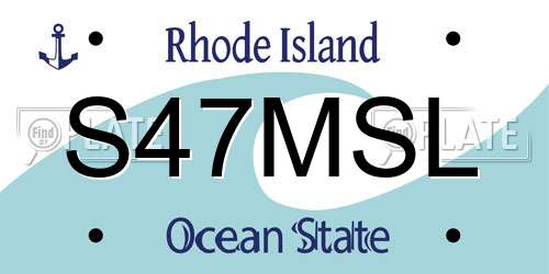 S47MSL Rhode Island License Plate