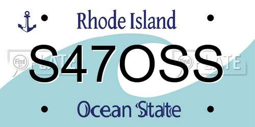 S47OSS Rhode Island License Plate