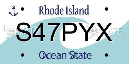 S47PYX Rhode Island License Plate