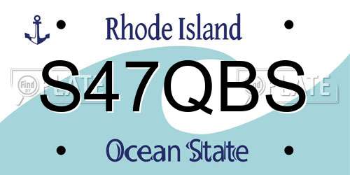 S47QBS Rhode Island License Plate