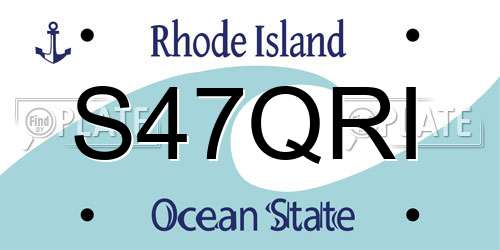 S47QRI Rhode Island License Plate